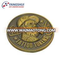 Sale antique zinc alloy brass copper iron metal 3d character shaped souvenir coin